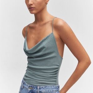 Mango Draped body with rhinestone detail